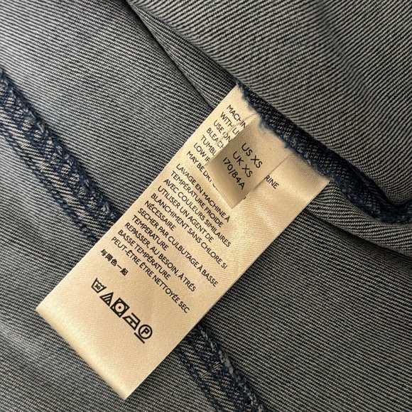 Free People Dark Wash Denim Long Sleeve Botton-Front Mini Dress  size XS - Picture 13 of 16